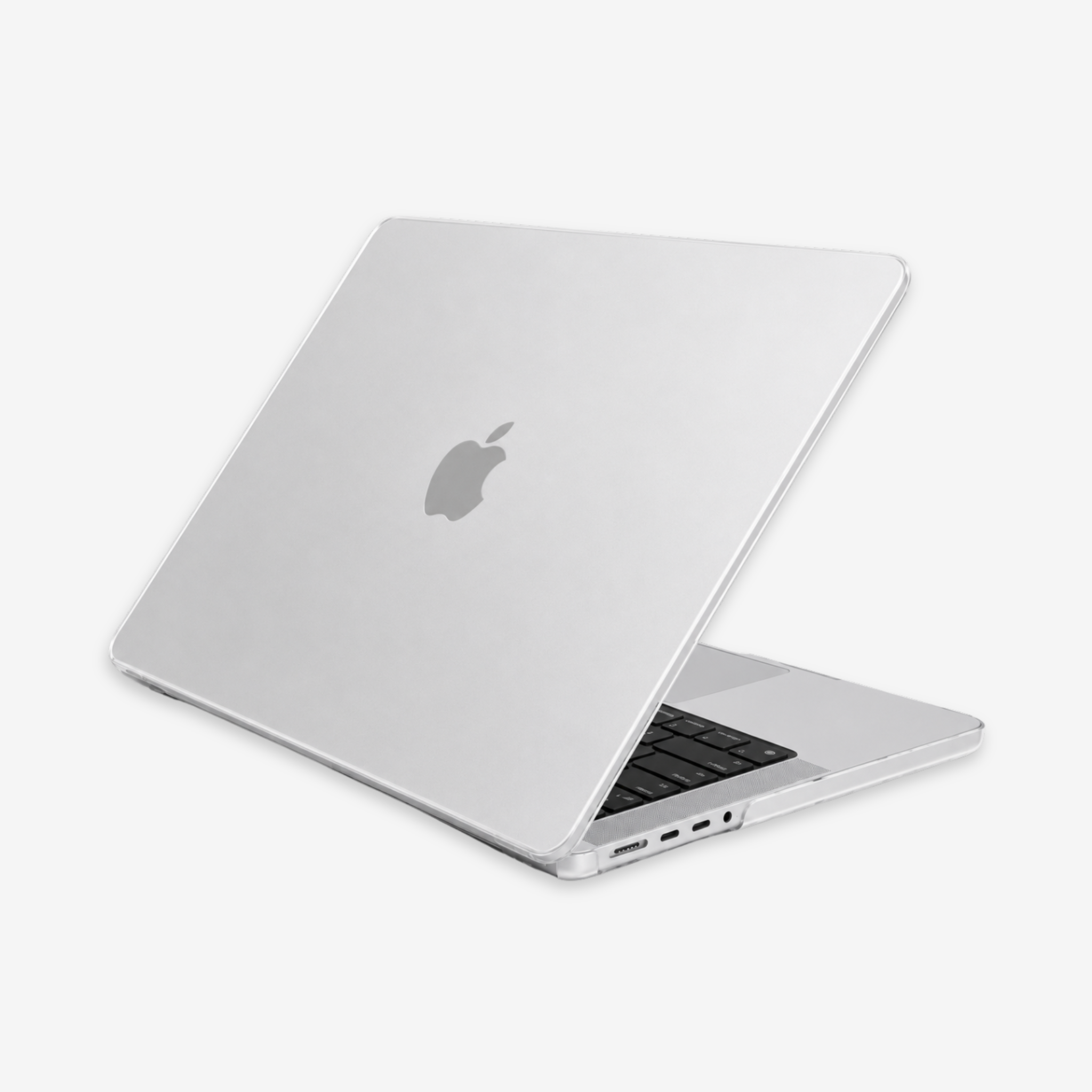 Capa HardShell Transparente Fosco instalada no MacBook Pro 14 M1 M2 M3 M4 M5 SkinCase #cor_transparente fosco
