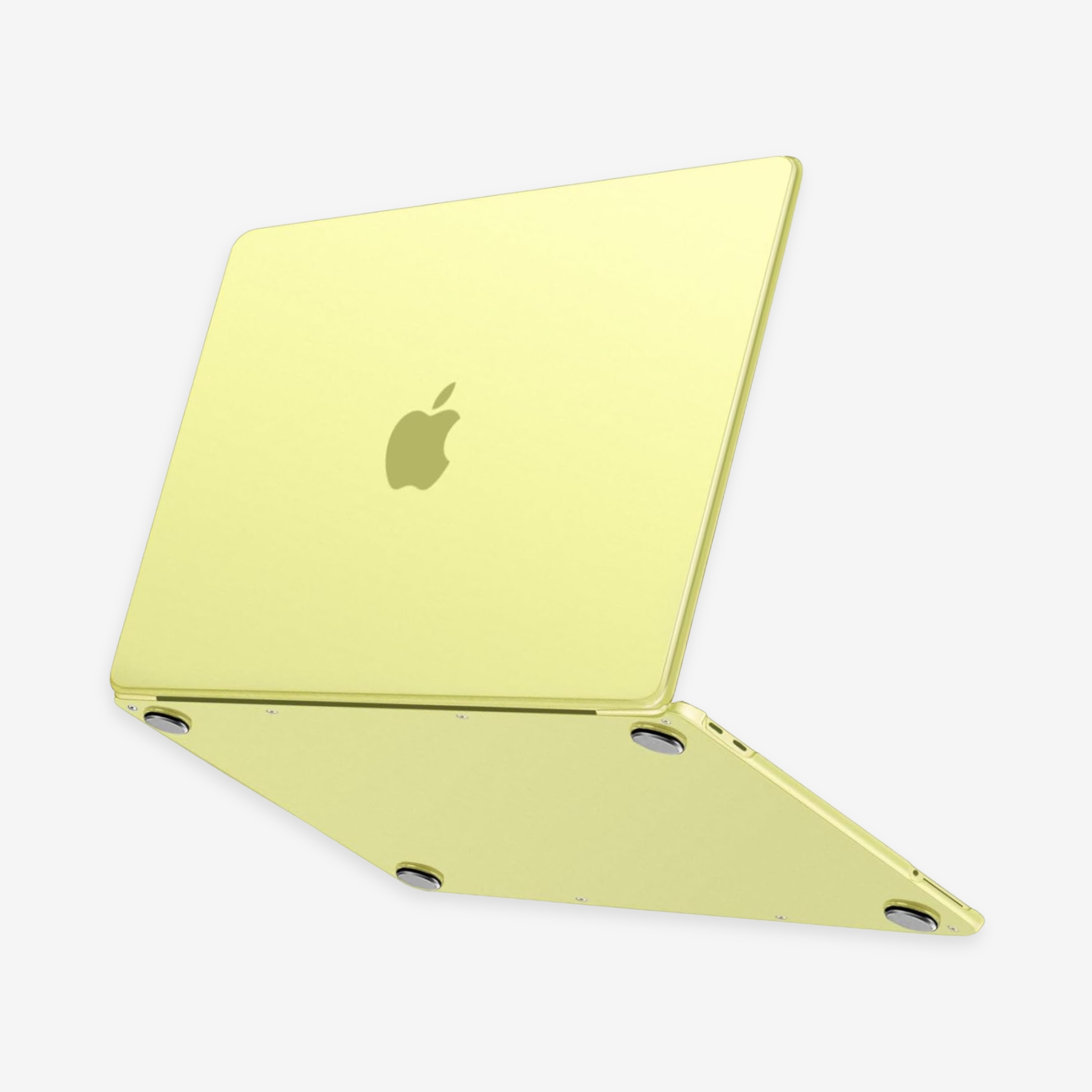 Capa HardShell Amarelo Cítrico Fosca para MacBook Neo 13 vista inferior SkinCase #cor_amarelo cítrico fosca