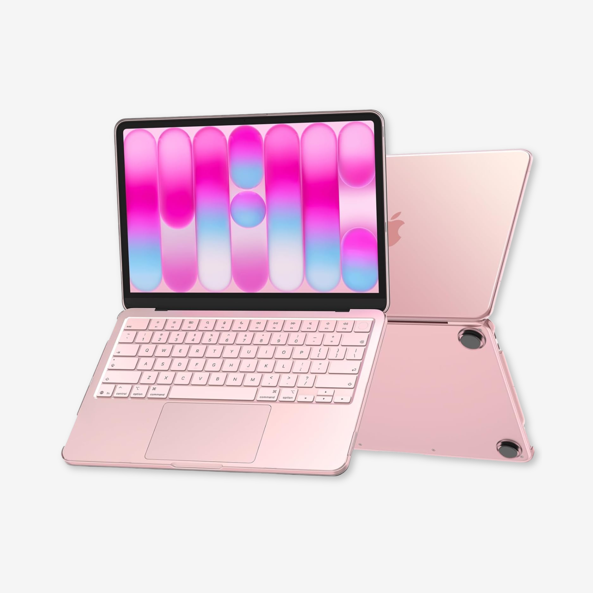 Capa HardShell Rosa Fosca para MacBook Neo 13 com tela aberta SkinCase #cor_rosa fosca