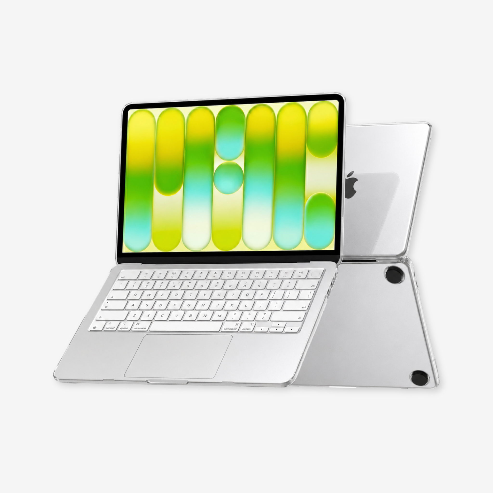 Capa HardShell Transparente Cristal para MacBook Neo 13 com tela aberta SkinCase #cor_transparente cristal