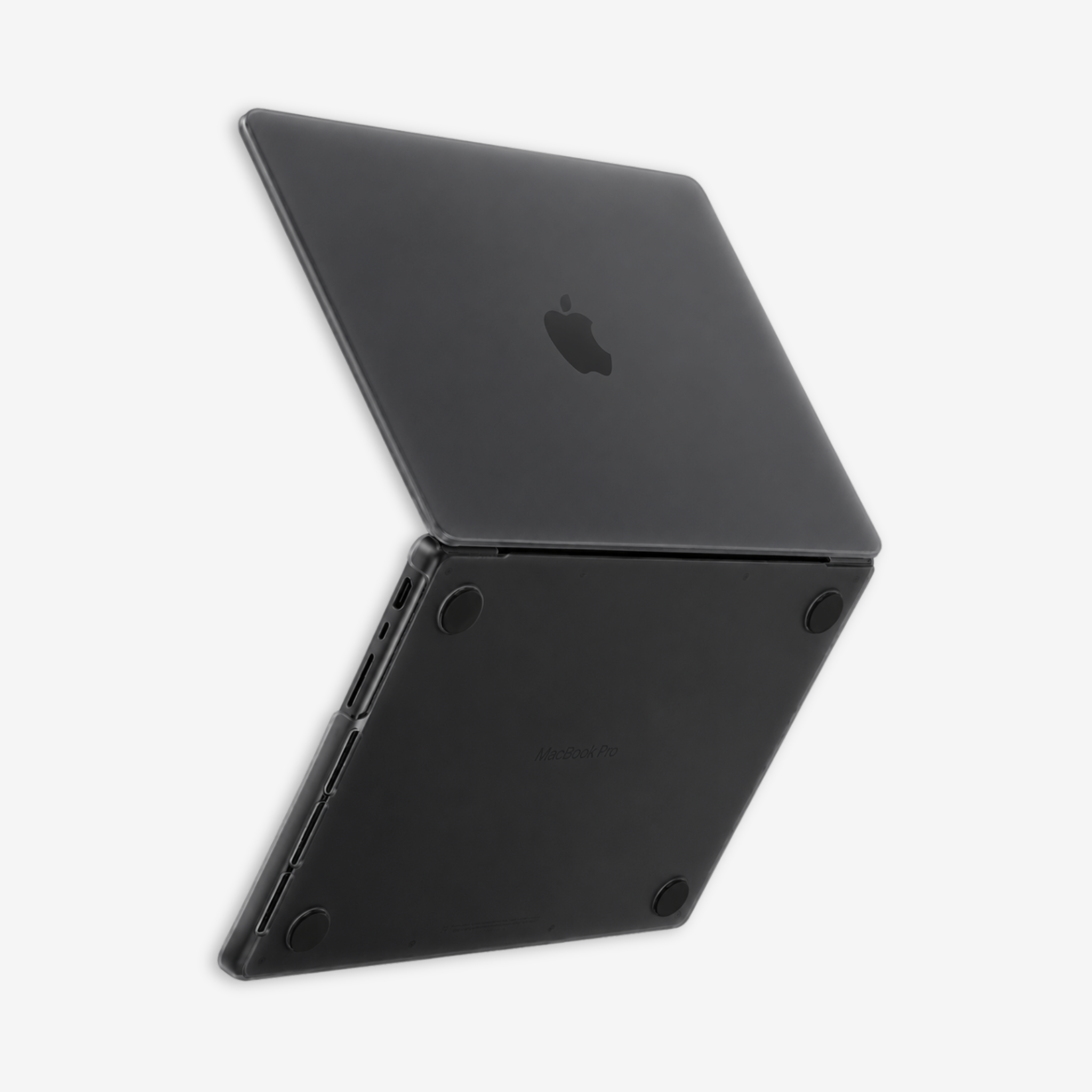 Parte inferior da Capa HardShell Preto Fosco SkinCase para MacBook Pro 16 M1 M2 M3 M4 M5 com pés emborrachados #cor_preto fosco