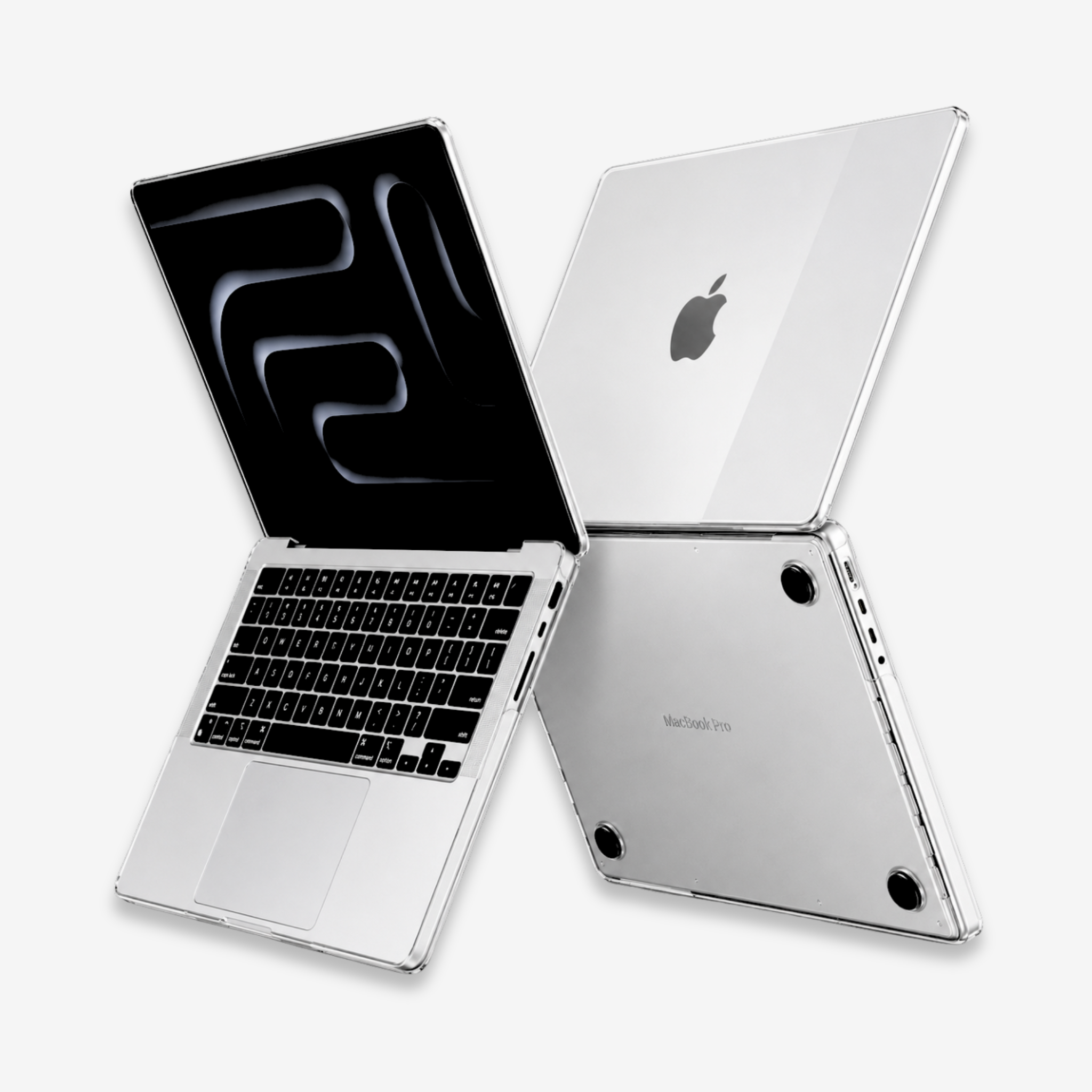 Galeria da Capa HardShell Transparente Cristal SkinCase para MacBook Pro 16 M1 M2 M3 M4 M5 aplicada no notebook #cor_transparente cristal
