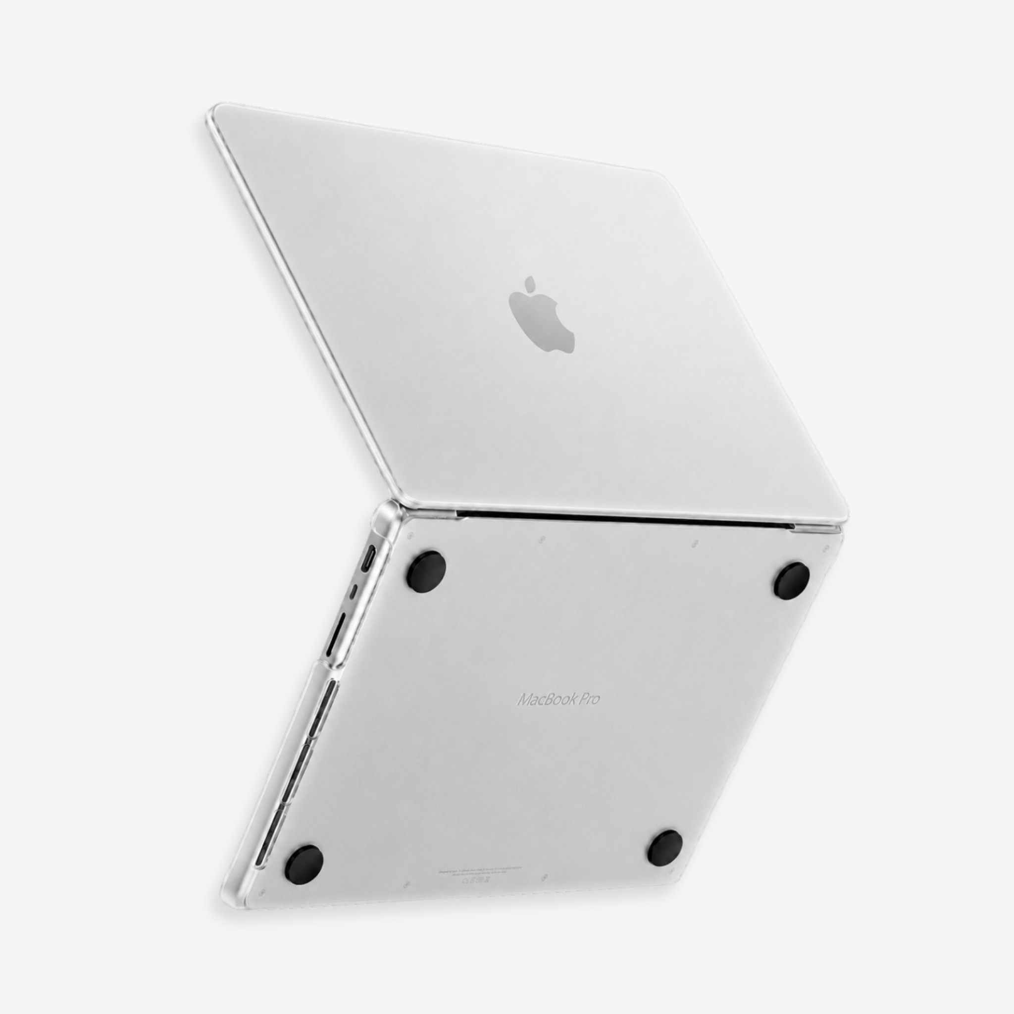Parte inferior da Capa HardShell Transparente Fosca SkinCase para MacBook Pro 16 M1 M2 M3 M4 M5 com pés emborrachados #cor_transparente fosco