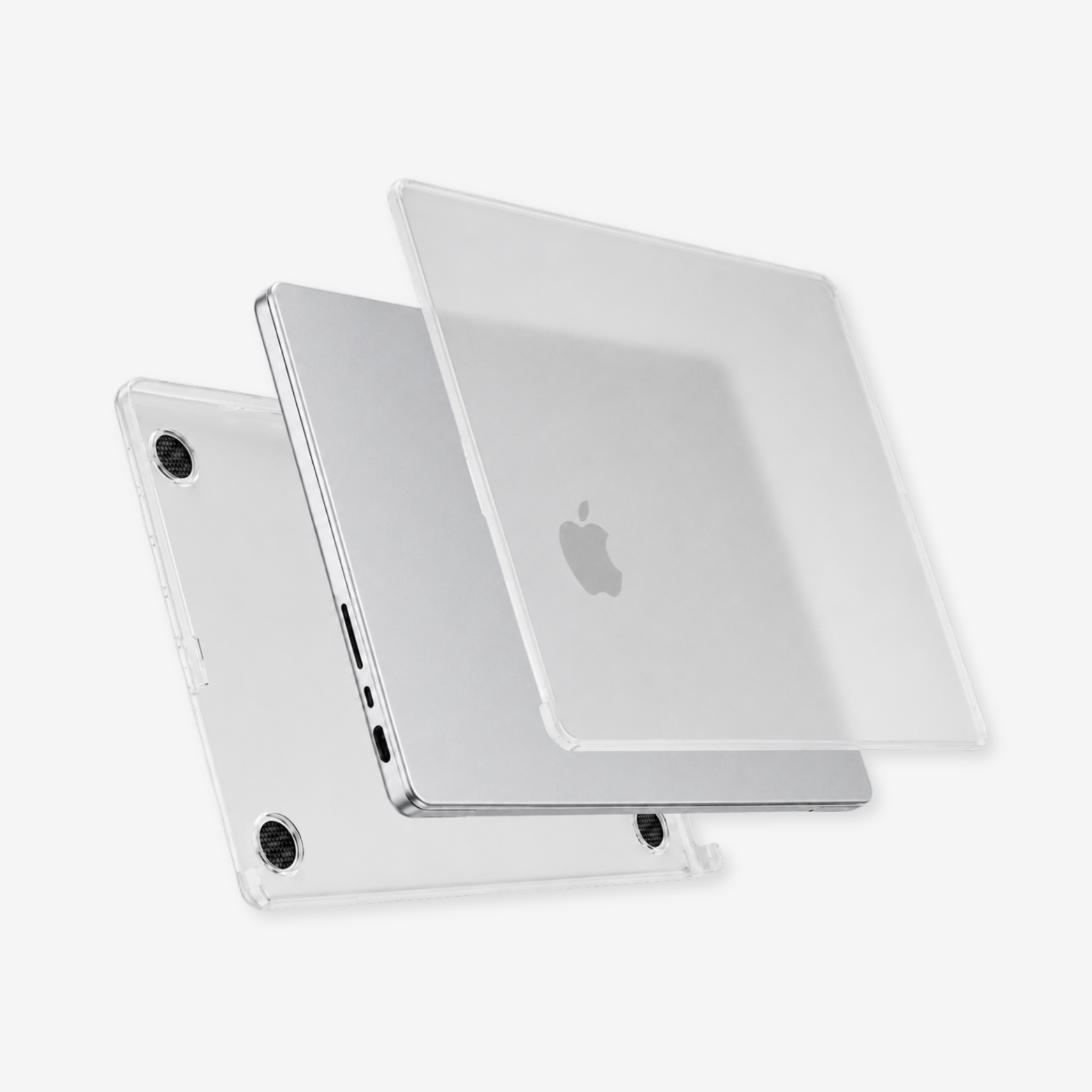 Capa HardShell Transparente Fosca SkinCase para MacBook Pro 16 M1 M2 M3 M4 M5 em duas partes #cor_transparente fosco