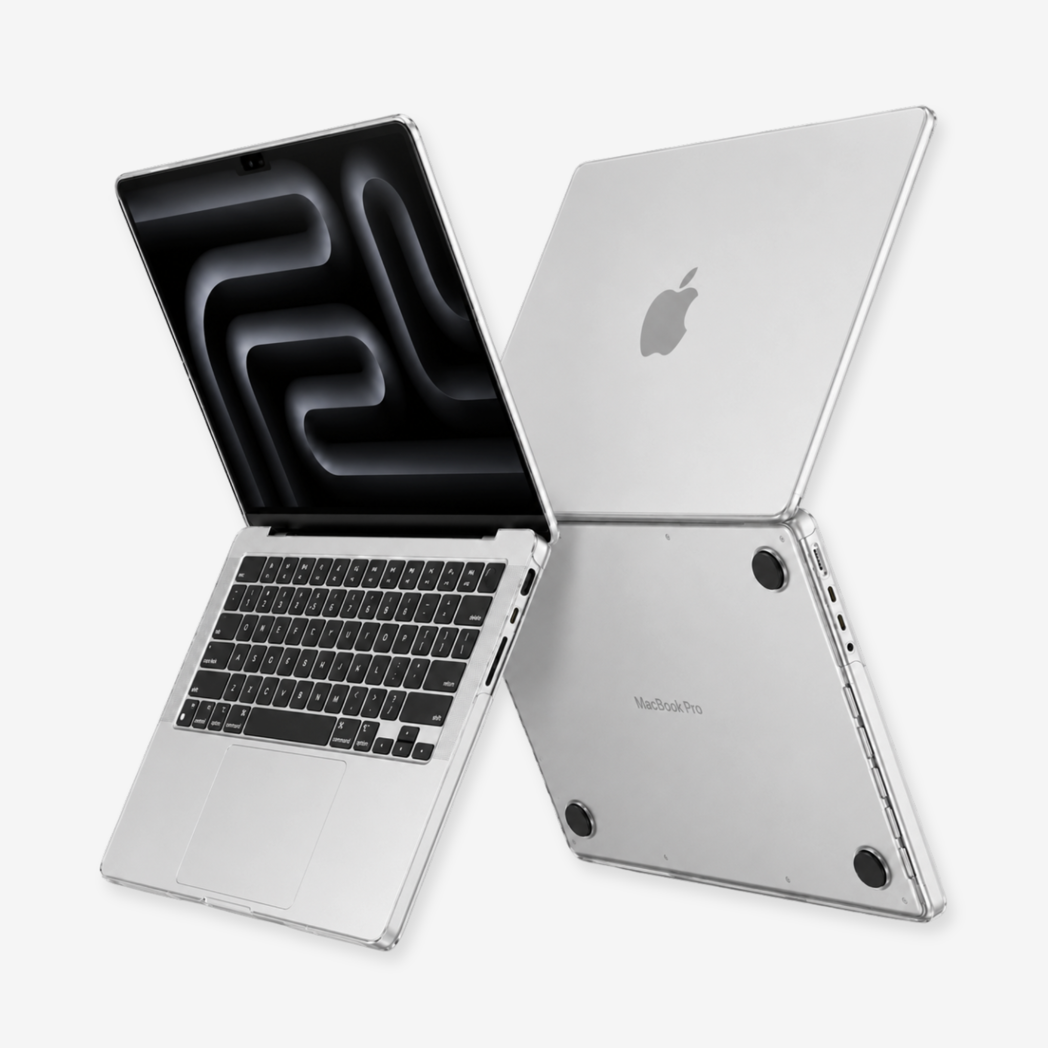Galeria da Capa HardShell Transparente Fosca SkinCase para MacBook Pro 16 M1 M2 M3 M4 M5 aplicada no notebook #cor_transparente fosco