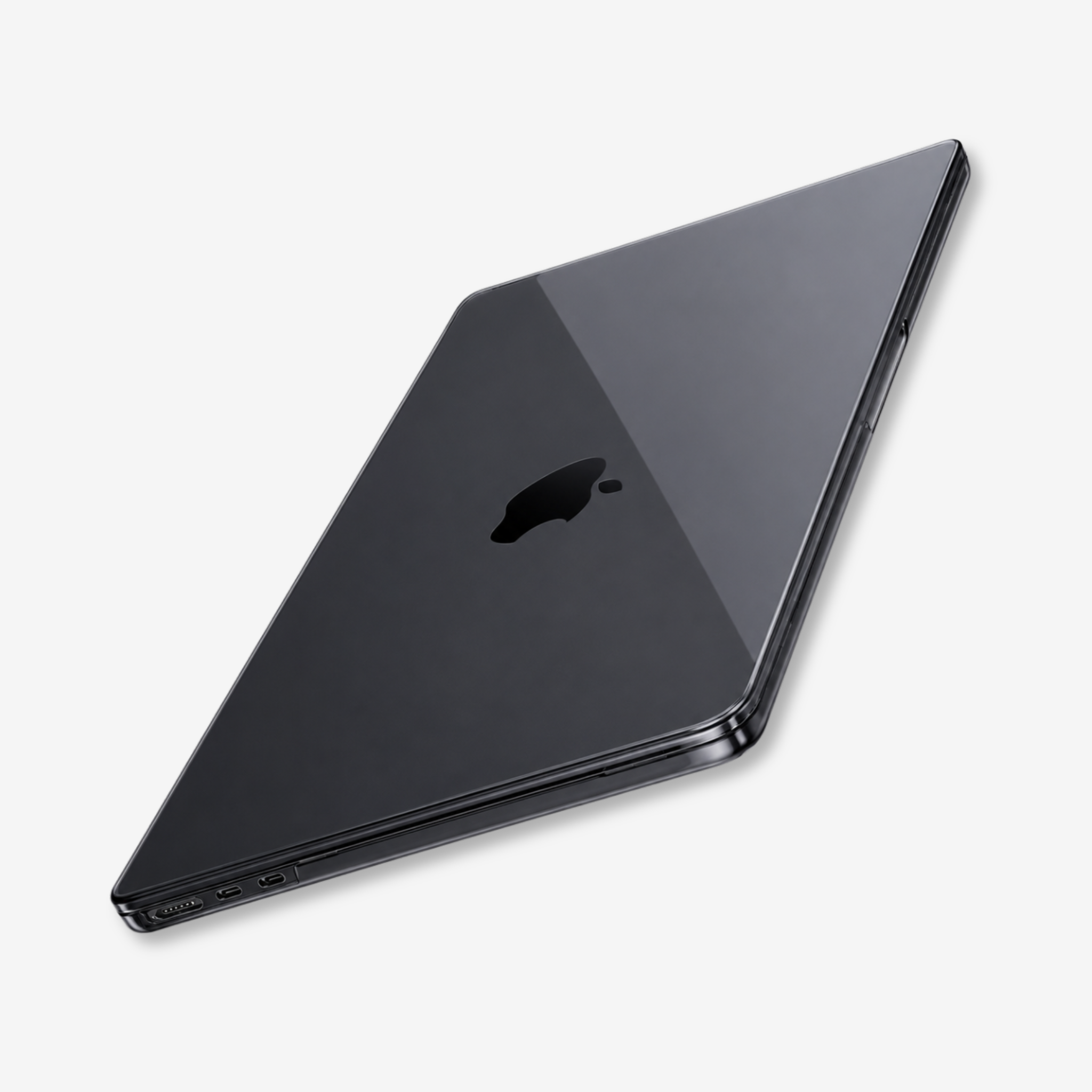 Capa HardShell Preto Cristal para MacBook Air 15 SkinCase #cor_preto cristal