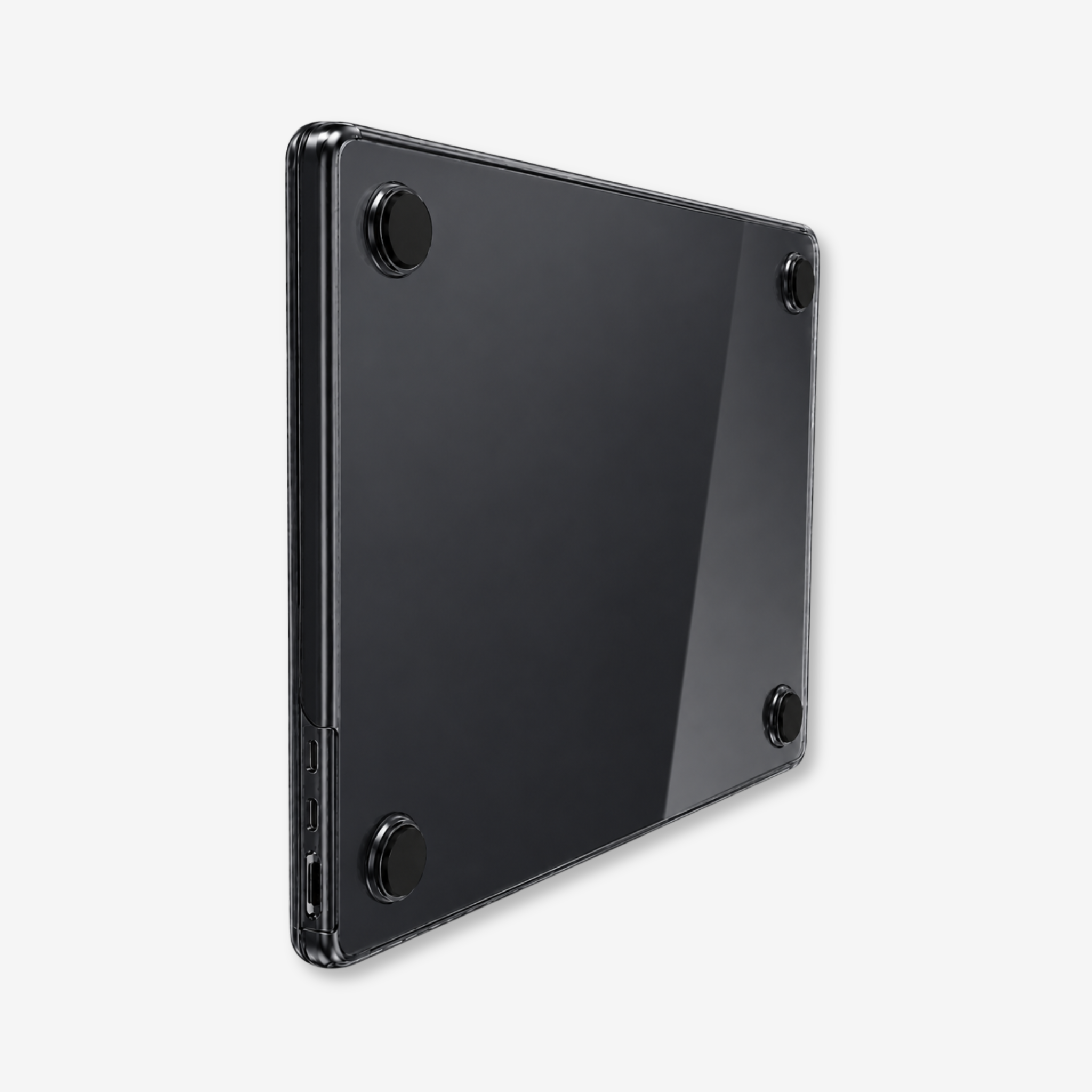 Capa HardShell Preto Cristal para MacBook Air 15 SkinCase #cor_preto cristal