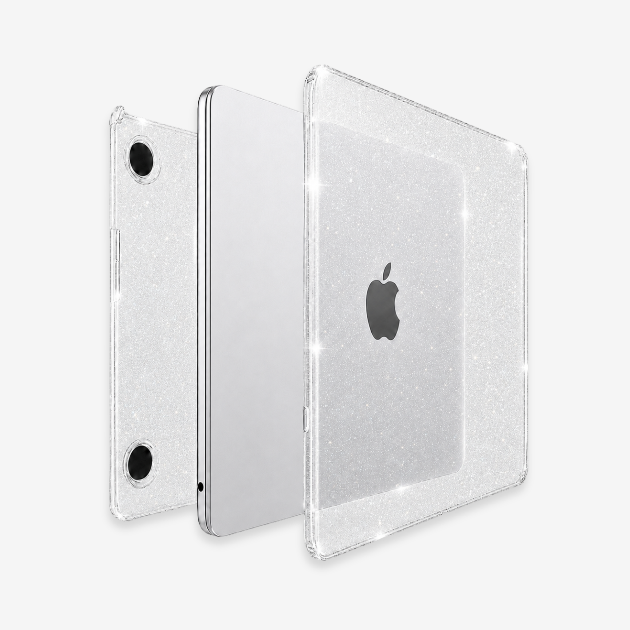 Capa HardShell Transparente Glitter para MacBook Air 15 SkinCase #cor_sky glitter