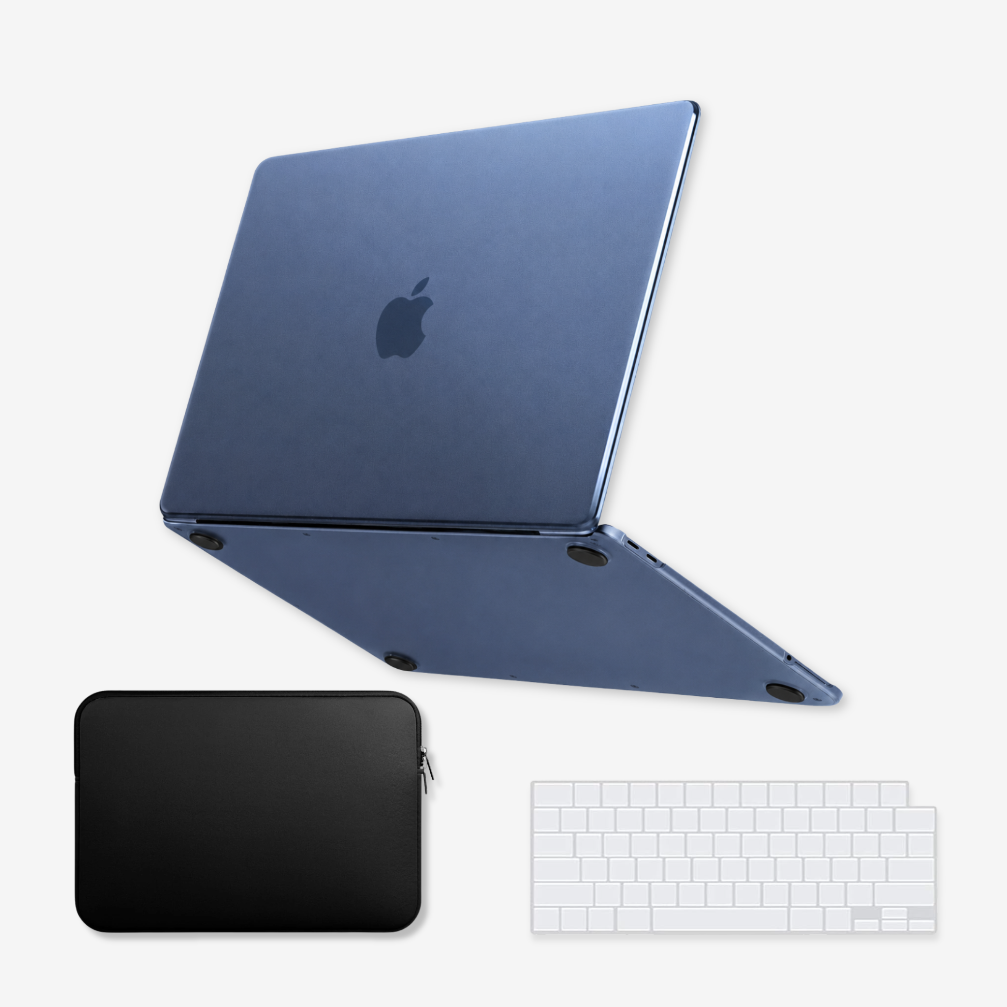 Capa HardShell Azul Índigo Fosca + Bag Neoprene + Protetor de Teclado para MacBook Neo 13 SkinCase #cor_azul índigo fosca