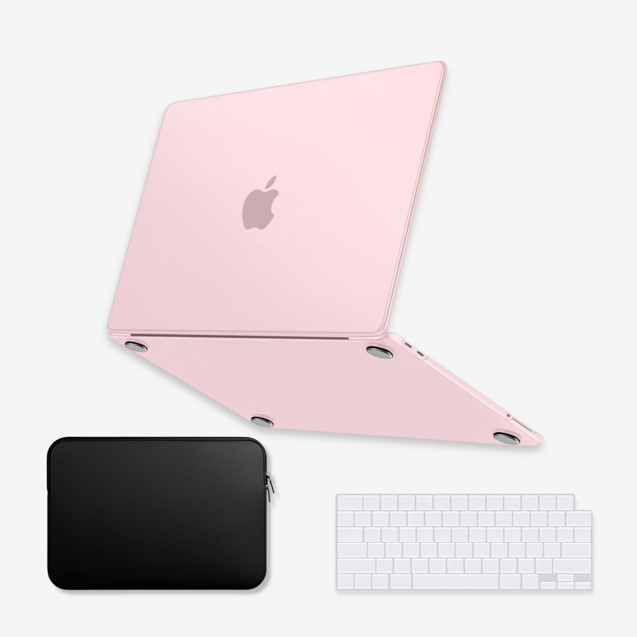Capa HardShell Rosa Fosca + Bag Neoprene + Protetor de Teclado para MacBook Neo 13 SkinCase #cor_rosa fosca