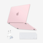 Kit Capa HardShell Rosa Fosca + Protetor de Teclado Transparente + Plug Adaptador BR para MacBook Neo 13” SkinCase #cor_rosa fosca