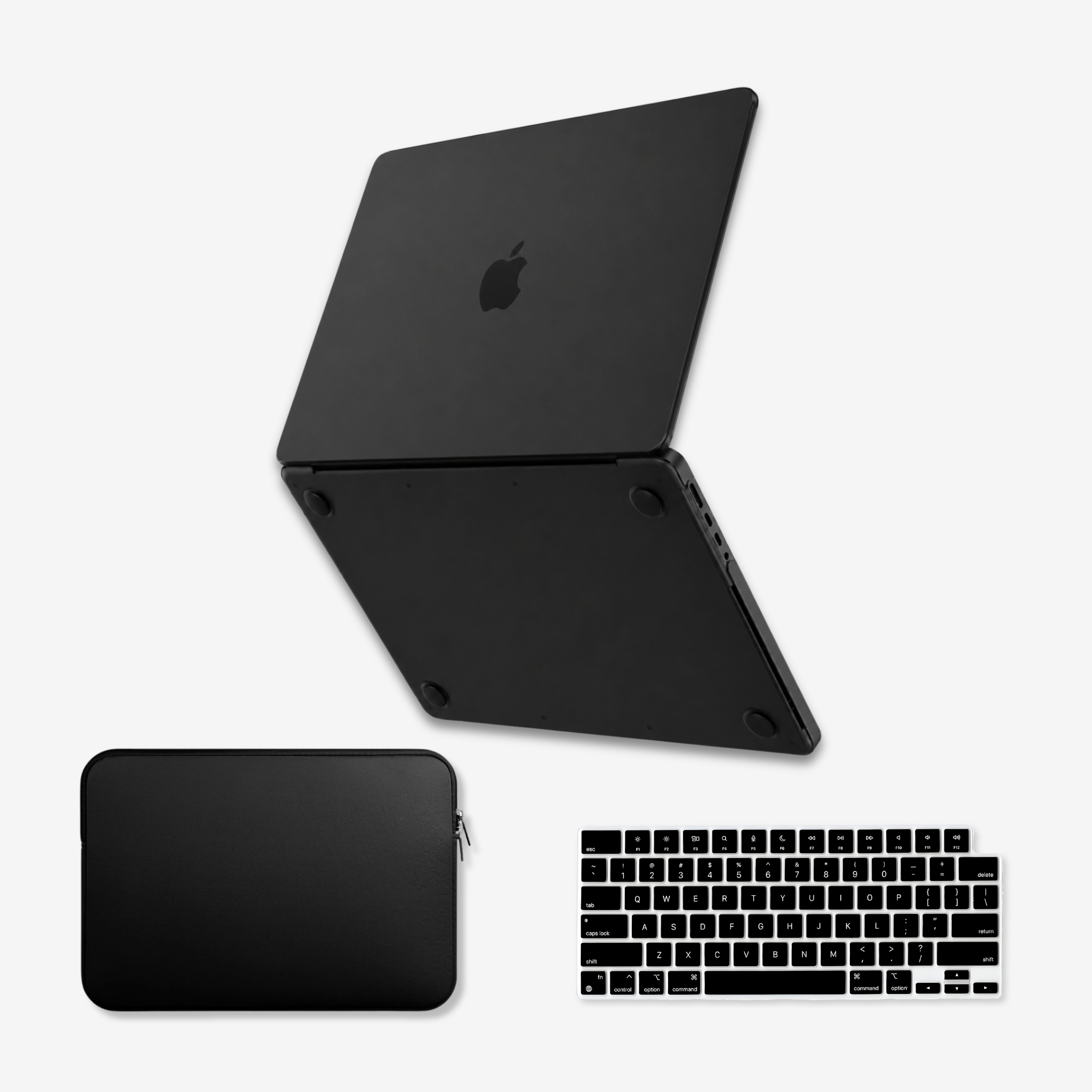 Capa HardShell Preto Fosco + Bag Neoprene + Protetor de Teclado para MacBook Pro 14 M1 M2 M3 M4 M5 SkinCase #cor_preto fosco