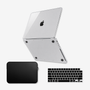 Capa HardShell Transparente Cristal + Bag Neoprene + Protetor de Teclado para MacBook Pro 14 M1 M2 M3 M4 M5 SkinCase #cor_transparente cristal