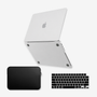 Capa HardShell Transparente Fosca + Bag Neoprene + Protetor de Teclado para MacBook Pro 14 M1 M2 M3 M4 M5 SkinCase #cor_transparente fosco