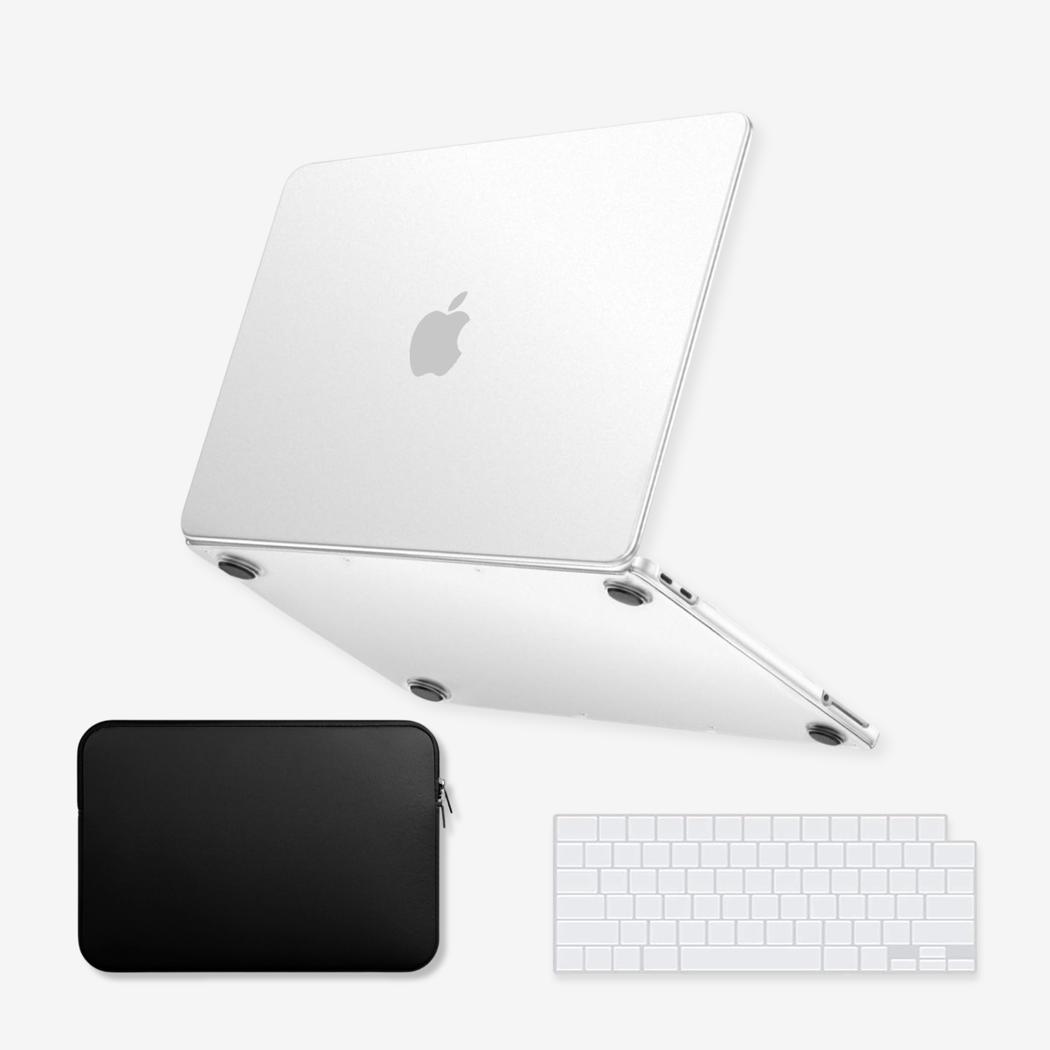 Capa HardShell Transparente Fosca + Bag Neoprene + Protetor de Teclado para MacBook Neo 13 SkinCase #cor_transparente fosco
