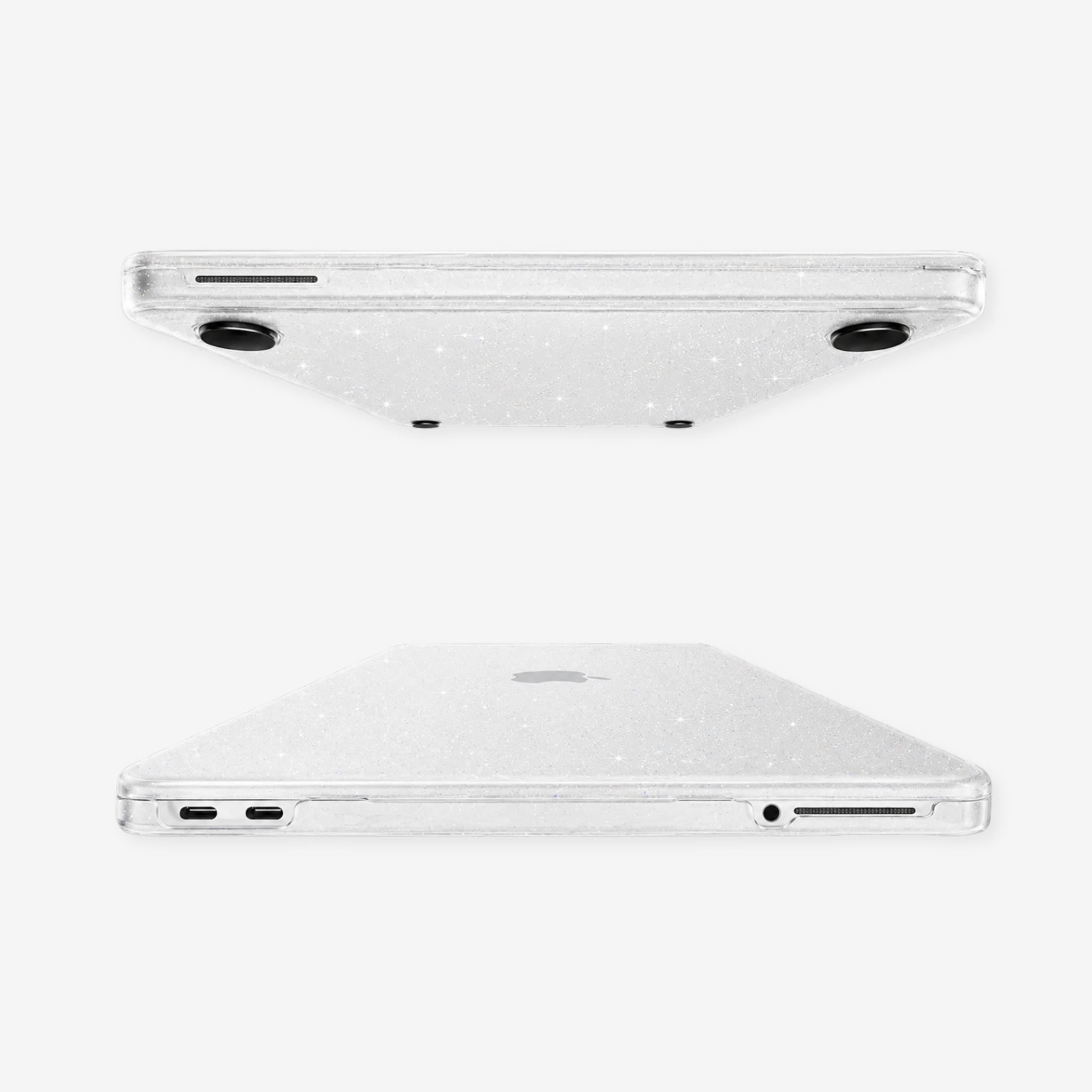 Capa HardShell Sky Glitter para MacBook Neo 13 com portas e pés emborrachados SkinCase #cor_sky glitter