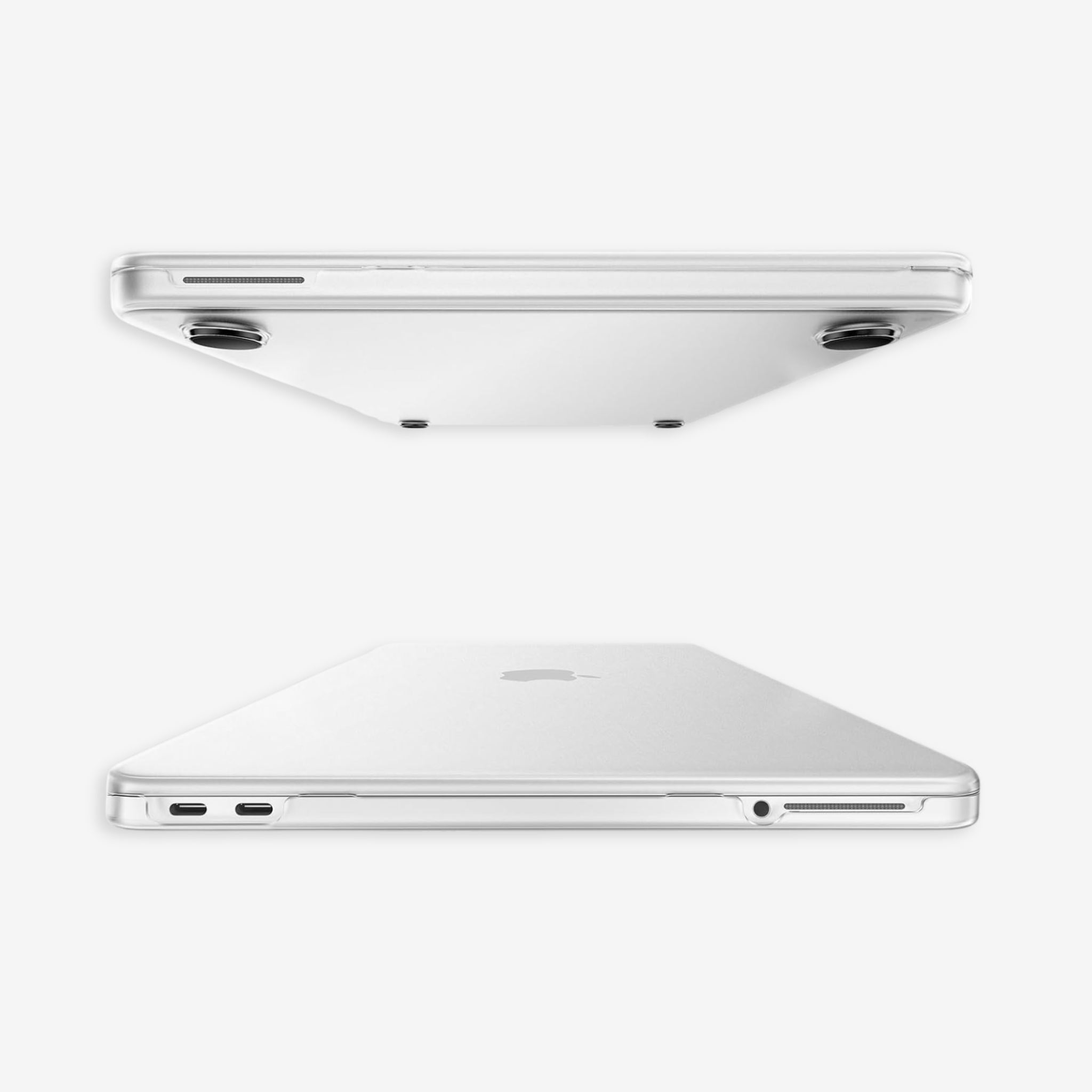 Capa HardShell Transparente Fosca para MacBook Neo 13 com portas e pés emborrachados SkinCase #cor_transparente fosco