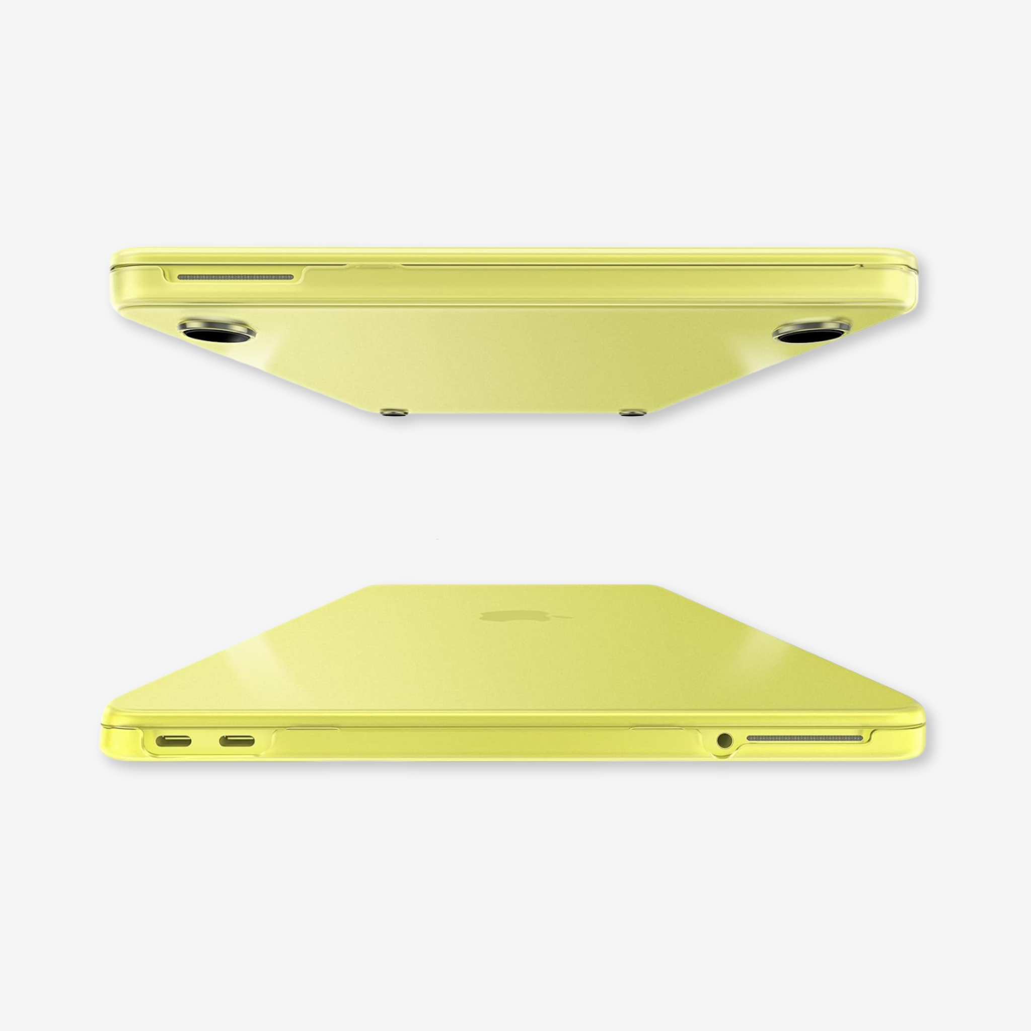 Capa HardShell Verde Cítrico Fosca para MacBook Neo 13 com portas e pés emborrachados SkinCase #cor_verde cítrico fosca