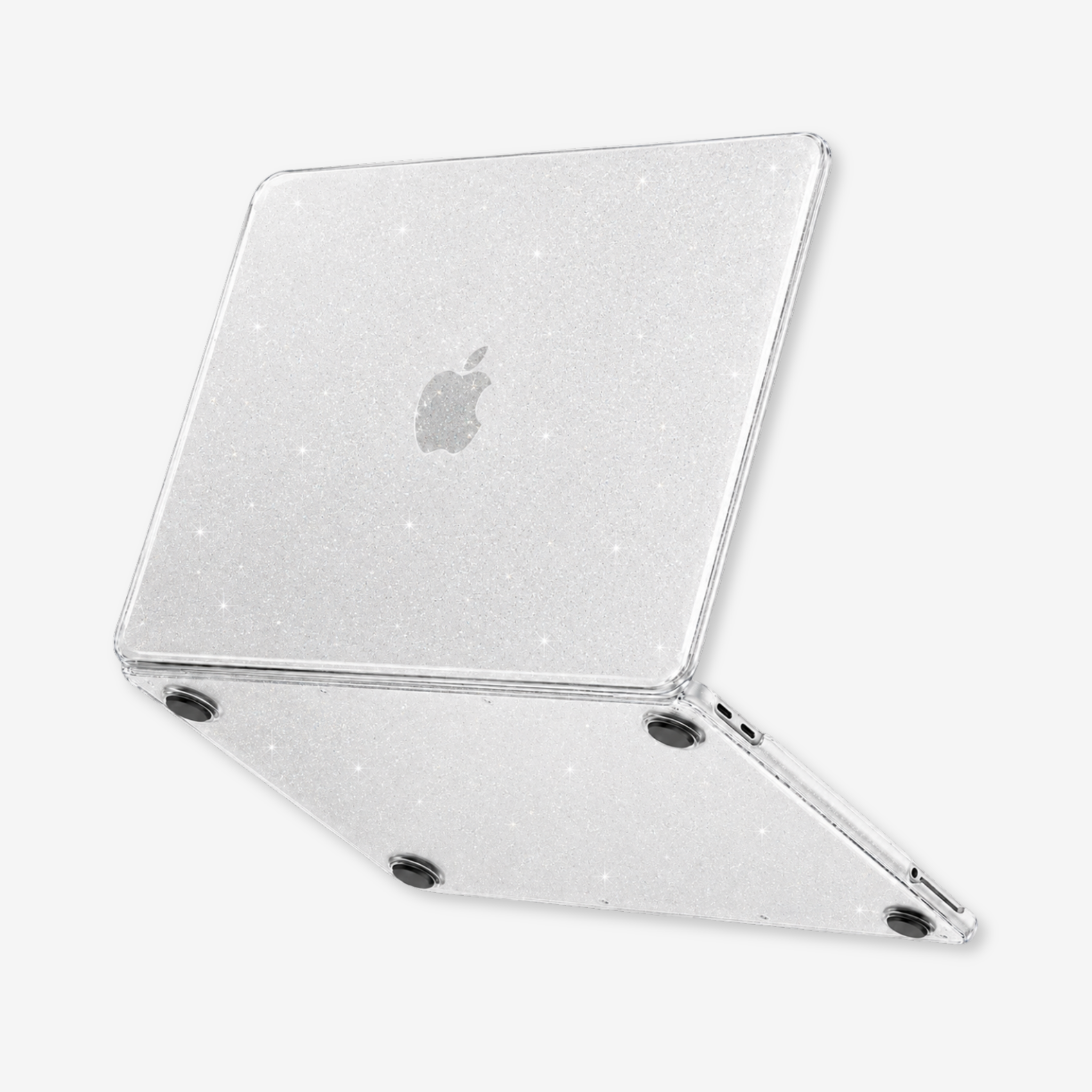 Capa HardShell Sky Glitter para MacBook Neo 13 vista inferior SkinCase #cor_sky glitter