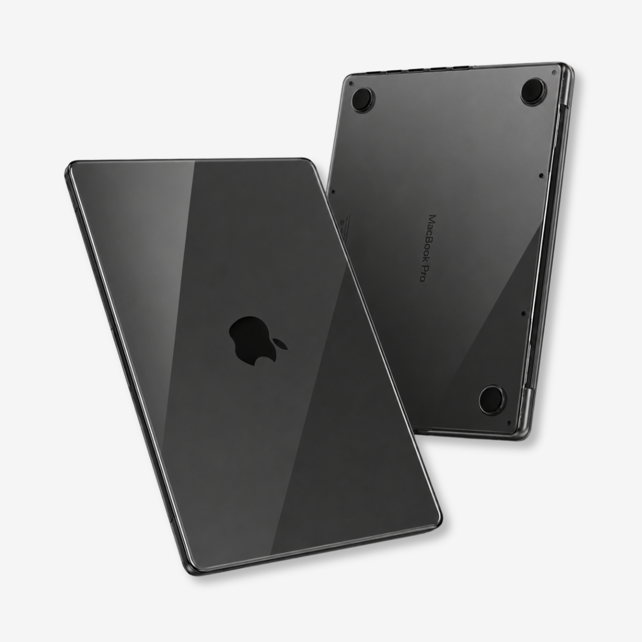 Capa HardShell Preto Cristal para MacBook Pro 14 conjunto superior e inferior SkinCase #cor_preto cristal