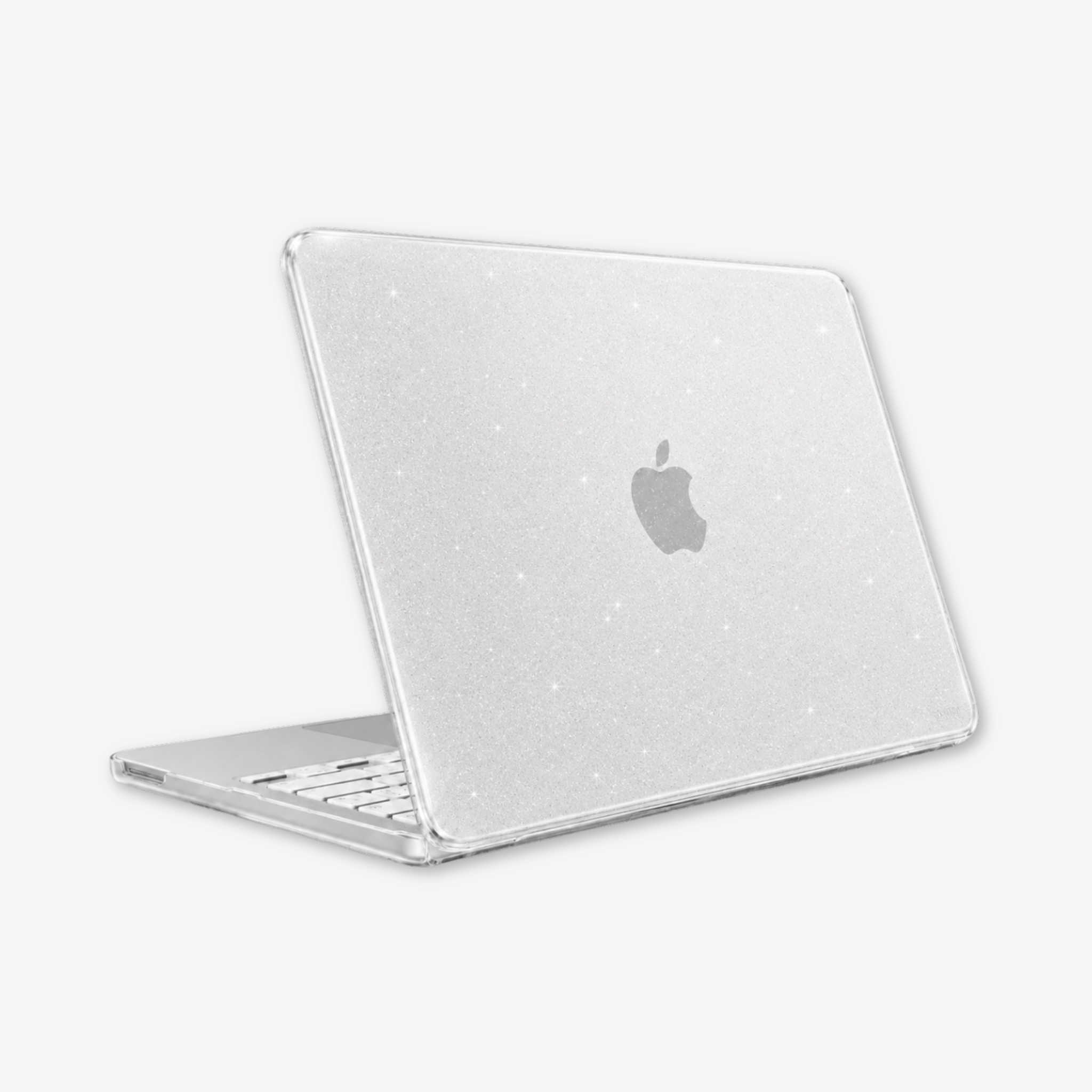 Capa HardShell Sky Glitter instalada no MacBook Neo 13 SkinCase #cor_sky glitter