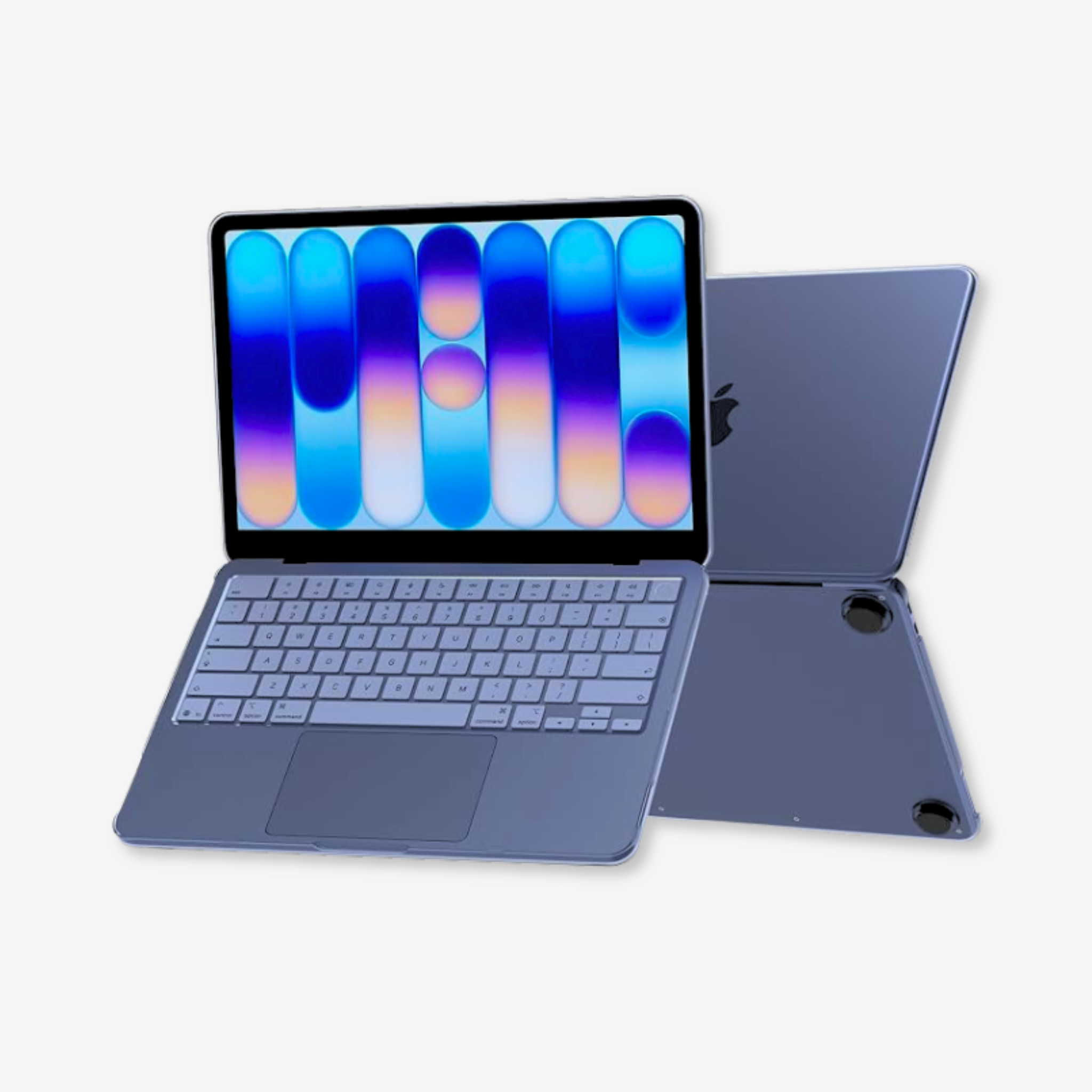 Capa HardShell Azul Índigo Fosca para MacBook Neo 13 com tela aberta SkinCase #cor_azul índigo fosca