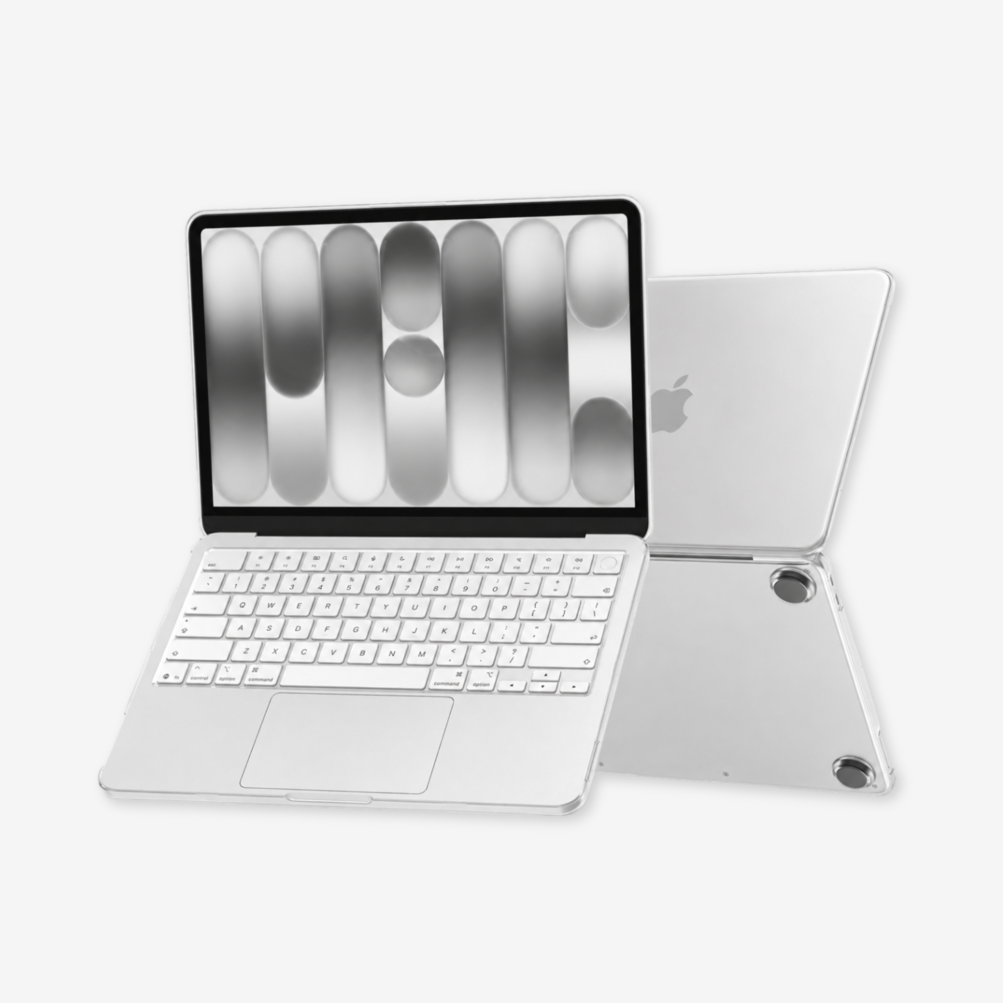 Capa HardShell Transparente Fosca para MacBook Neo 13 com tela aberta SkinCase #cor_transparente fosco
