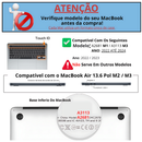 Kit Capa +Pel Teclado PRETO P/ MacBook Air 13.6Pol M2 M3 M4// A2681 A3113 A3240// 2022-2025