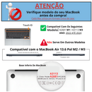 Kit Capa +Pel Teclado PRETO P/ MacBook Air 13.6Pol M2 M3 M4// A2681 A3113 A3240// 2022-2025