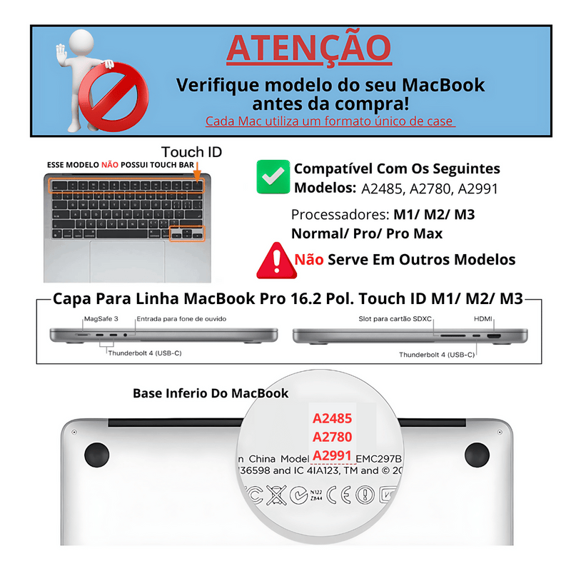 Kit Case A2485 + Película de Teclado Preta