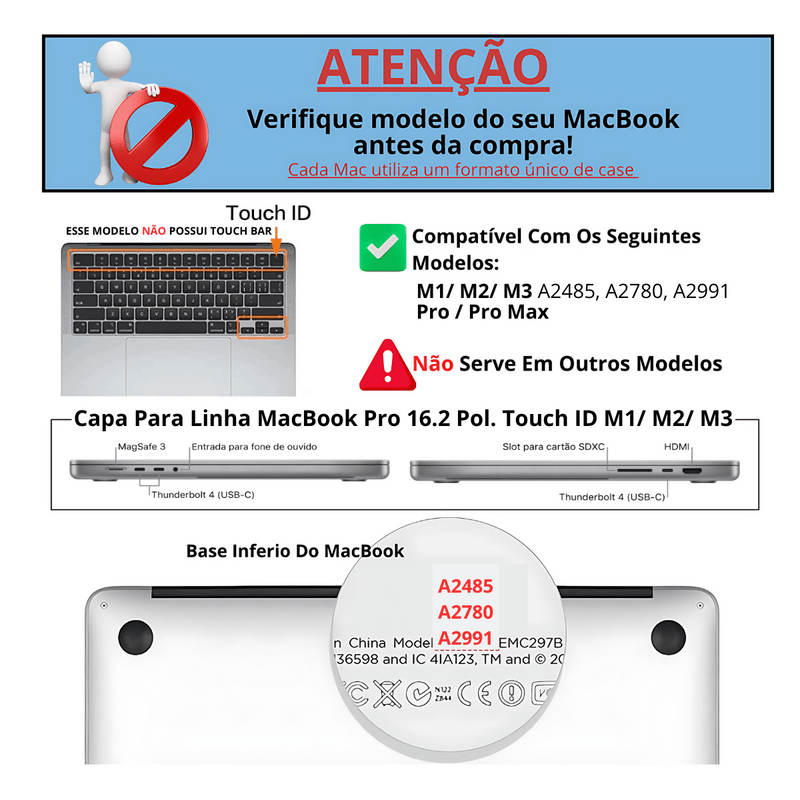 Kit Case A2485 + Película de Teclado Preta