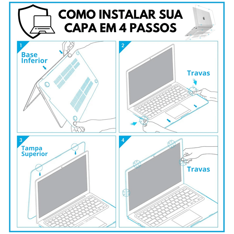 Capa MacBook Air 15.3 Polegadas M2 M3 M4 (2023 - 2025)
