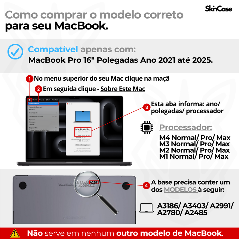 Capa HardCase Para MacBook Pro 16.2 Pol M1 M2 M3 M4-A2485-2021-2025