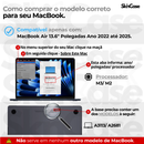 Capa SkinCase Para MacBook Air 13.6 Polegadas - Modelos: M2 A2681 / M3 A3113 Ano 2022 até 2025