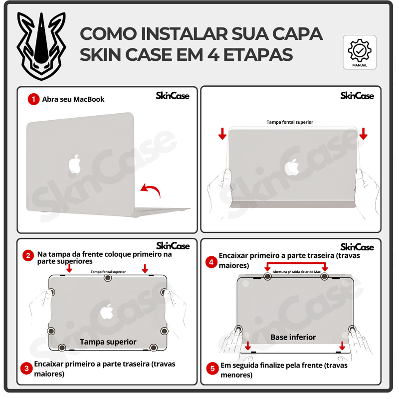 Capa Para MacBook Air 13 Pol Touch ID - Mod: M1 A2337/ A2179/ A1932 - 2018 até 2021