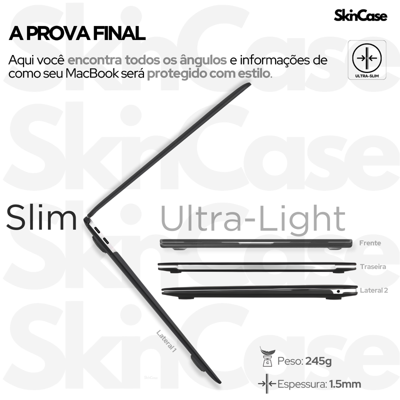 Capa Para MacBook Air 13 Pol Touch ID - Mod: M1 A2337/ A2179/ A1932 - 2018 até 2021