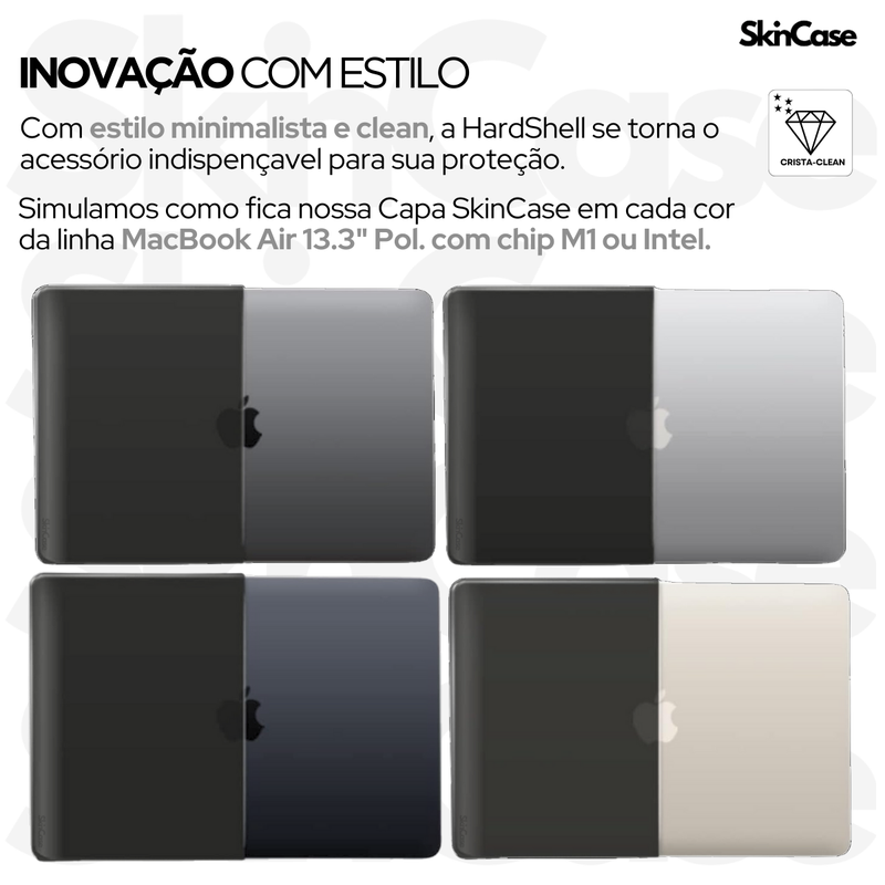 Capa Para MacBook Air 13 Pol Touch ID - Mod: M1 A2337/ A2179/ A1932 - 2018 até 2021
