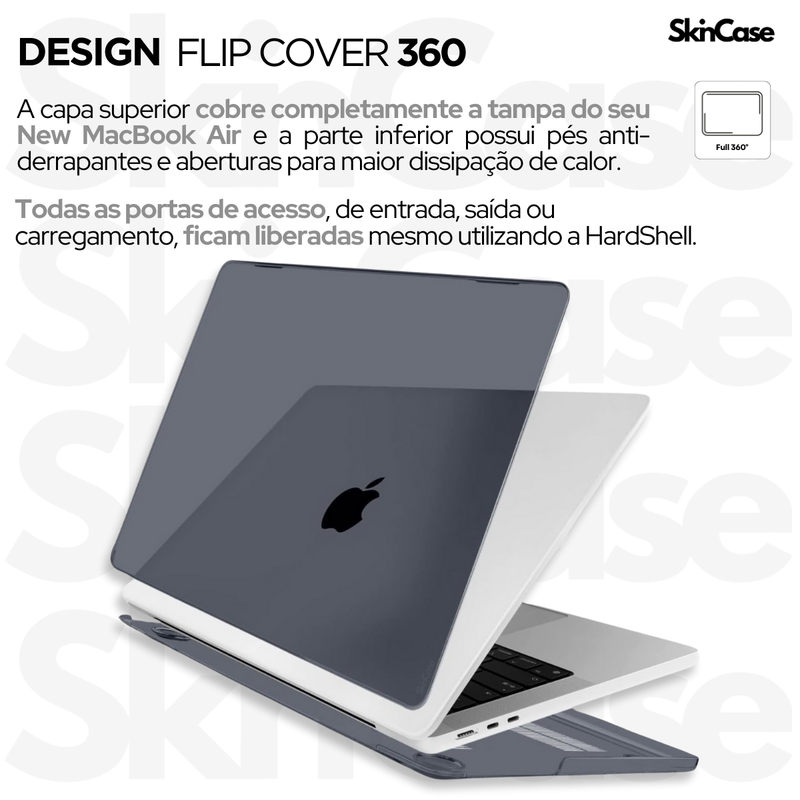 Capa SkinCase Para MacBook Air 13.6 Polegadas - Modelos: M2 A2681 / M3 A3113 Ano 2022 até 2025