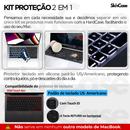 Kit Capa +Pel Teclado PRETO P/ MacBook Air 13.6Pol M2 M3 M4// A2681 A3113 A3240// 2022-2025