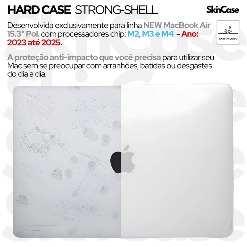 Capa Hard Case MacBook Air 15.3 Polegadas - Modelos: M2 A2941 / M3 A3114 / M4 A3241 (2023 até 2025+)