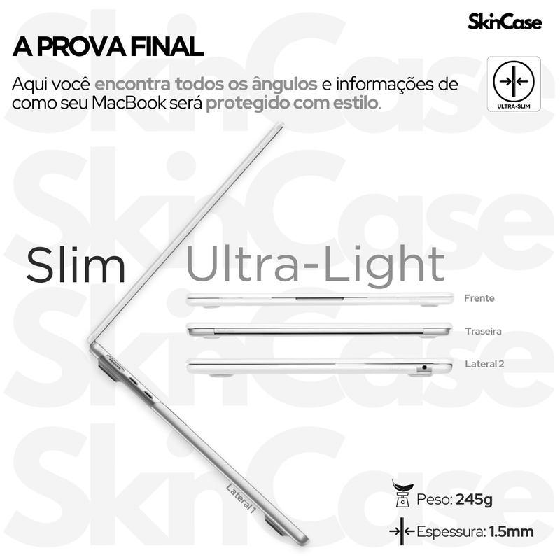 Capa Hard Case MacBook Air 15.3 Polegadas - Modelos: M2 A2941 / M3 A3114 / M4 A3241 (2023 até 2025+)