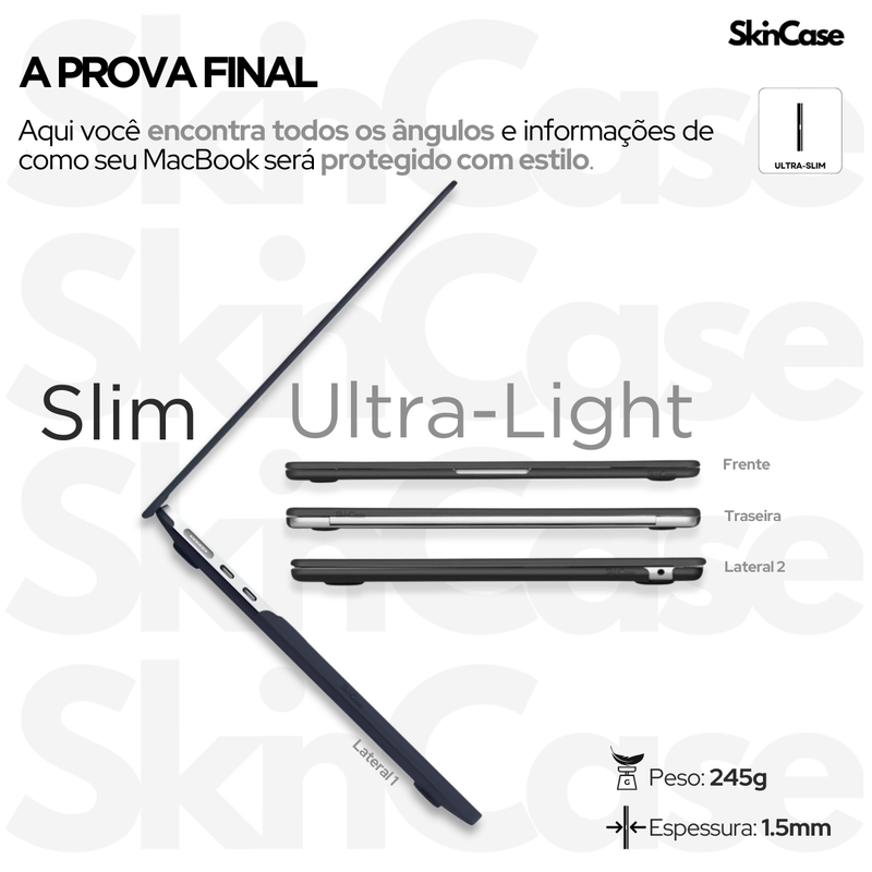 Capa Hard Case MacBook Air 15.3 Polegadas - Modelos: M2 A2941 / M3 A3114 / M4 A3241 (2023 até 2025+)