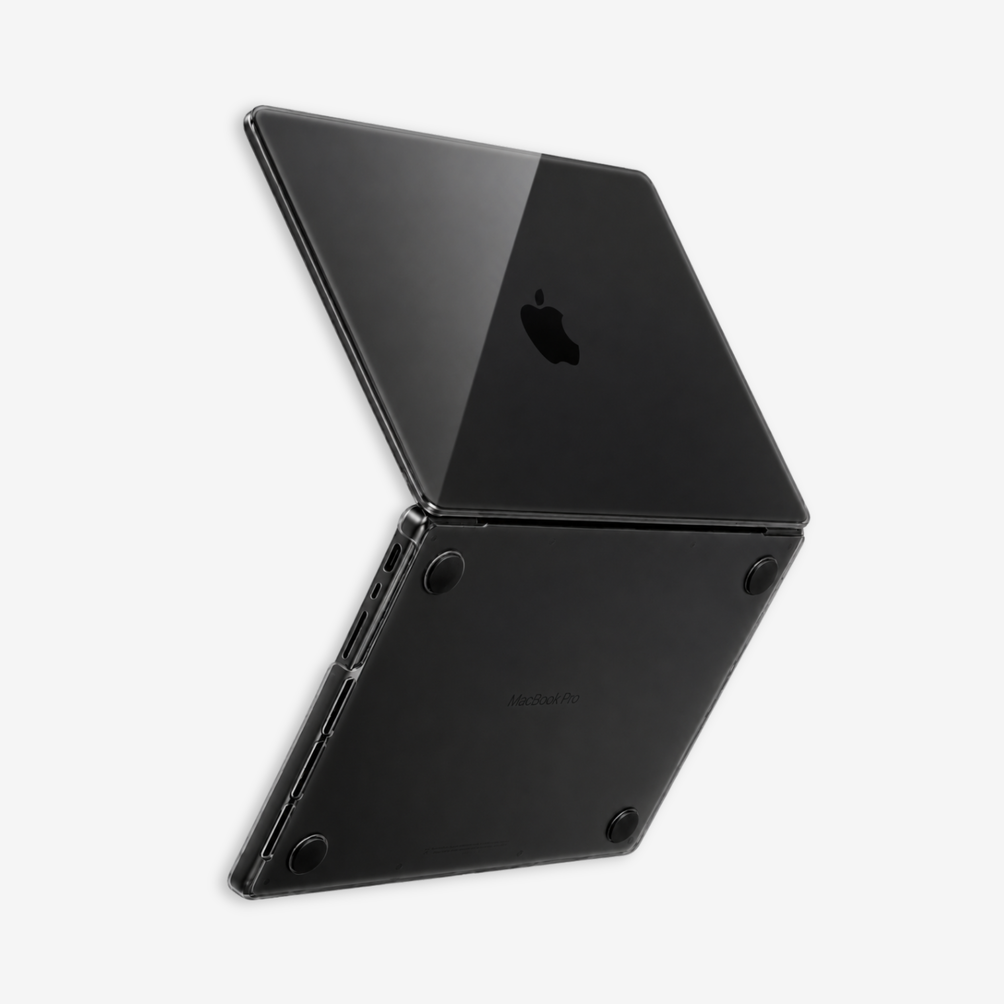 Parte inferior da Capa HardShell Preto Cristal SkinCase para MacBook Pro 16 M1 M2 M3 M4 M5 com pés emborrachados #cor_preto cristal