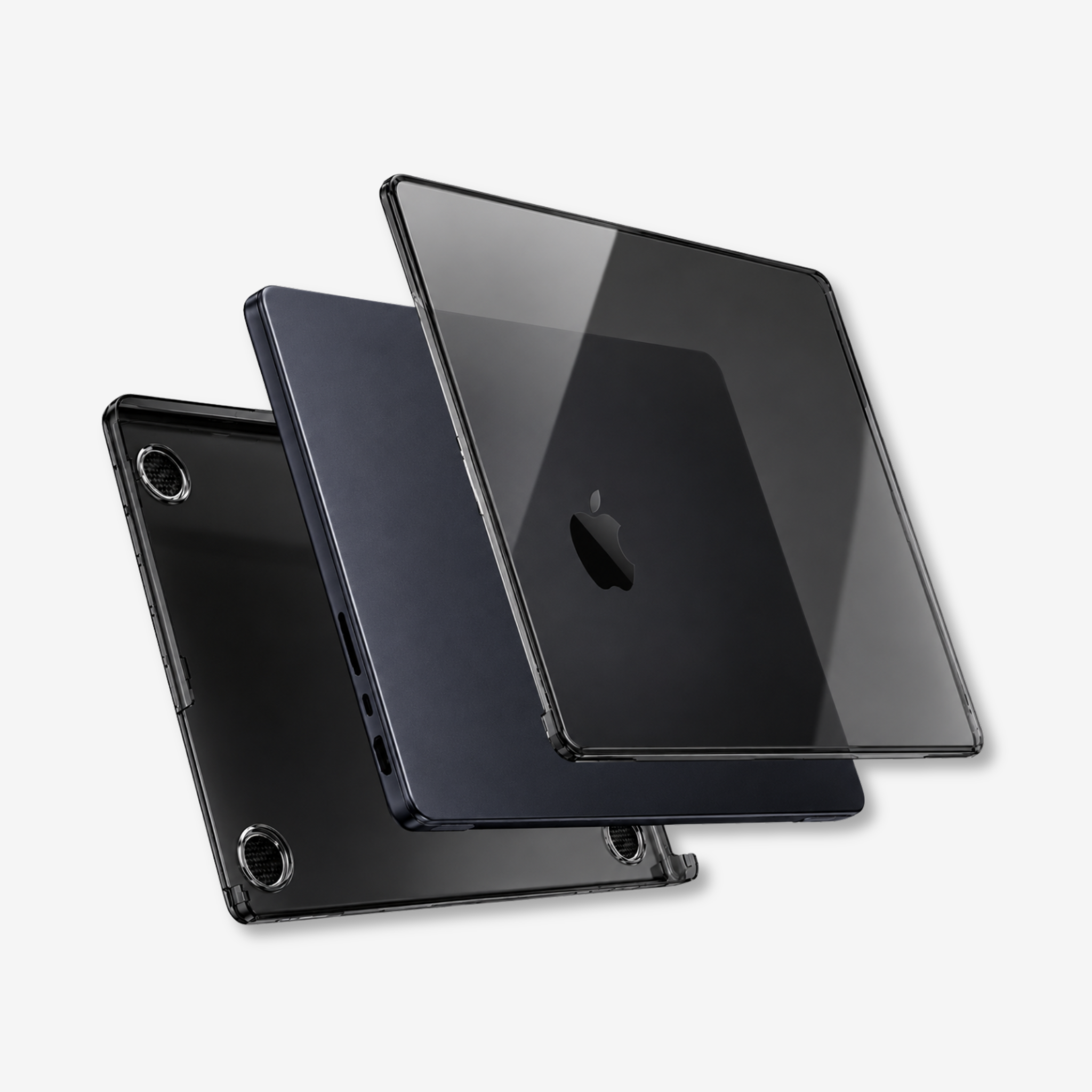 Capa HardShell Preto Cristal SkinCase para MacBook Pro 16 M1 M2 M3 M4 M5 em duas partes #cor_preto cristal