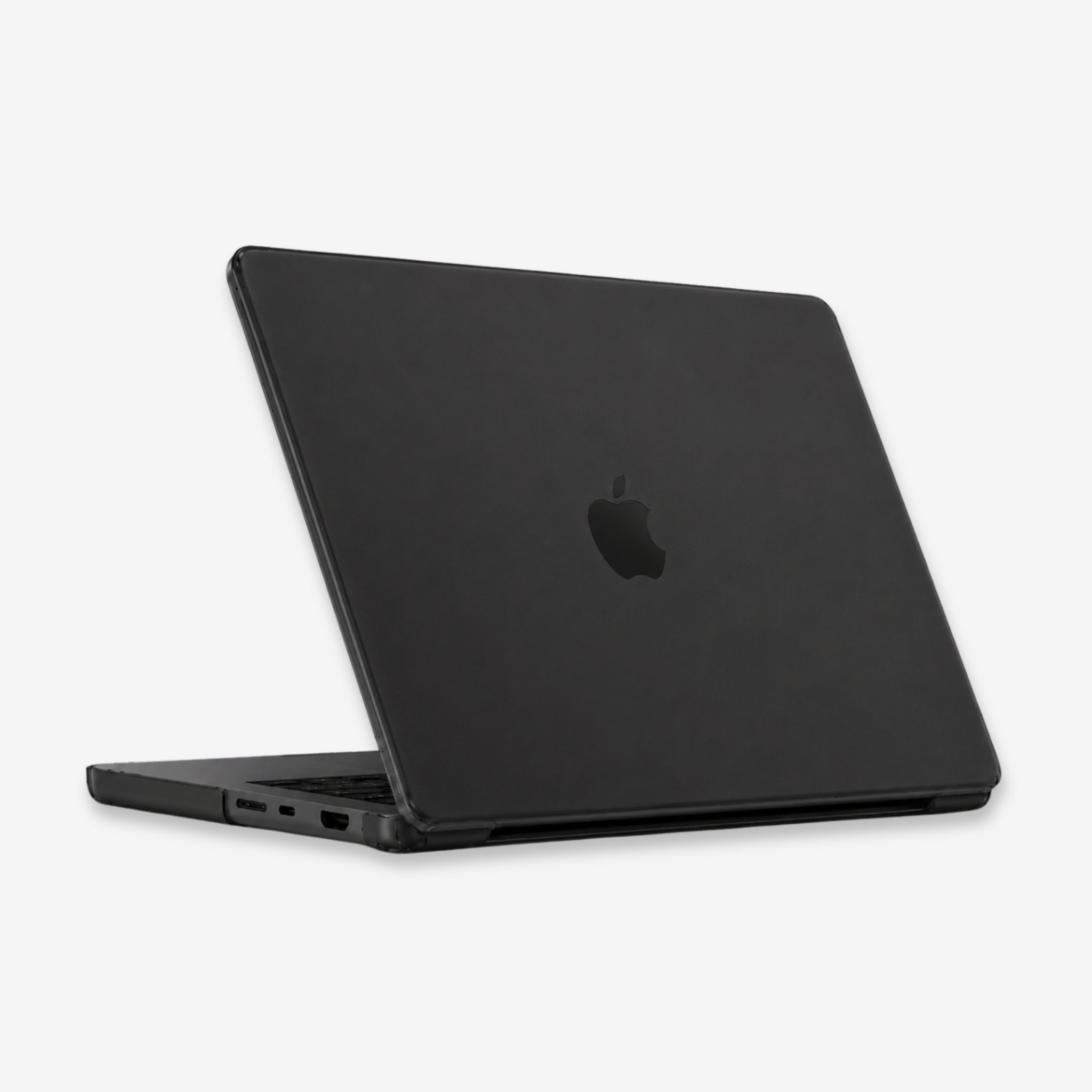 Capa HardShell Preto Fosco SkinCase aplicada no MacBook Pro 16 M1 M2 M3 M4 M5 aberto#cor_preto fosco