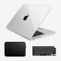 Capa HardShell Transparente Cristal SkinCase para MacBook Pro 16 M1 M2 M3 M4 M5 com Bag Neoprene e Protetor de Teclado #cor_transparente cristal
