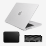 Capa HardShell Transparente Fosca SkinCase para MacBook Pro 16 M1 M2 M3 M4 M5 com Bag Neoprene e Protetor de Teclado #cor_transparente fosco
