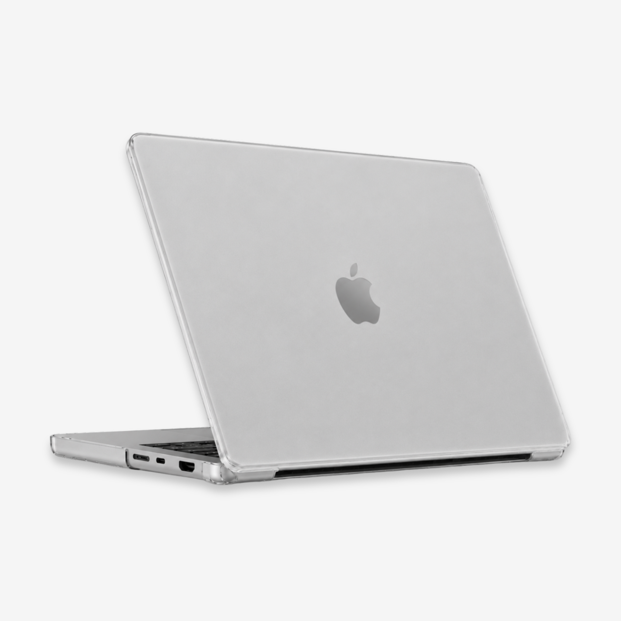 Capa HardShell Transparente Fosca SkinCase aplicada no MacBook Pro 16 M1 M2 M3 M4 M5 aberto #cor_transparente fosco