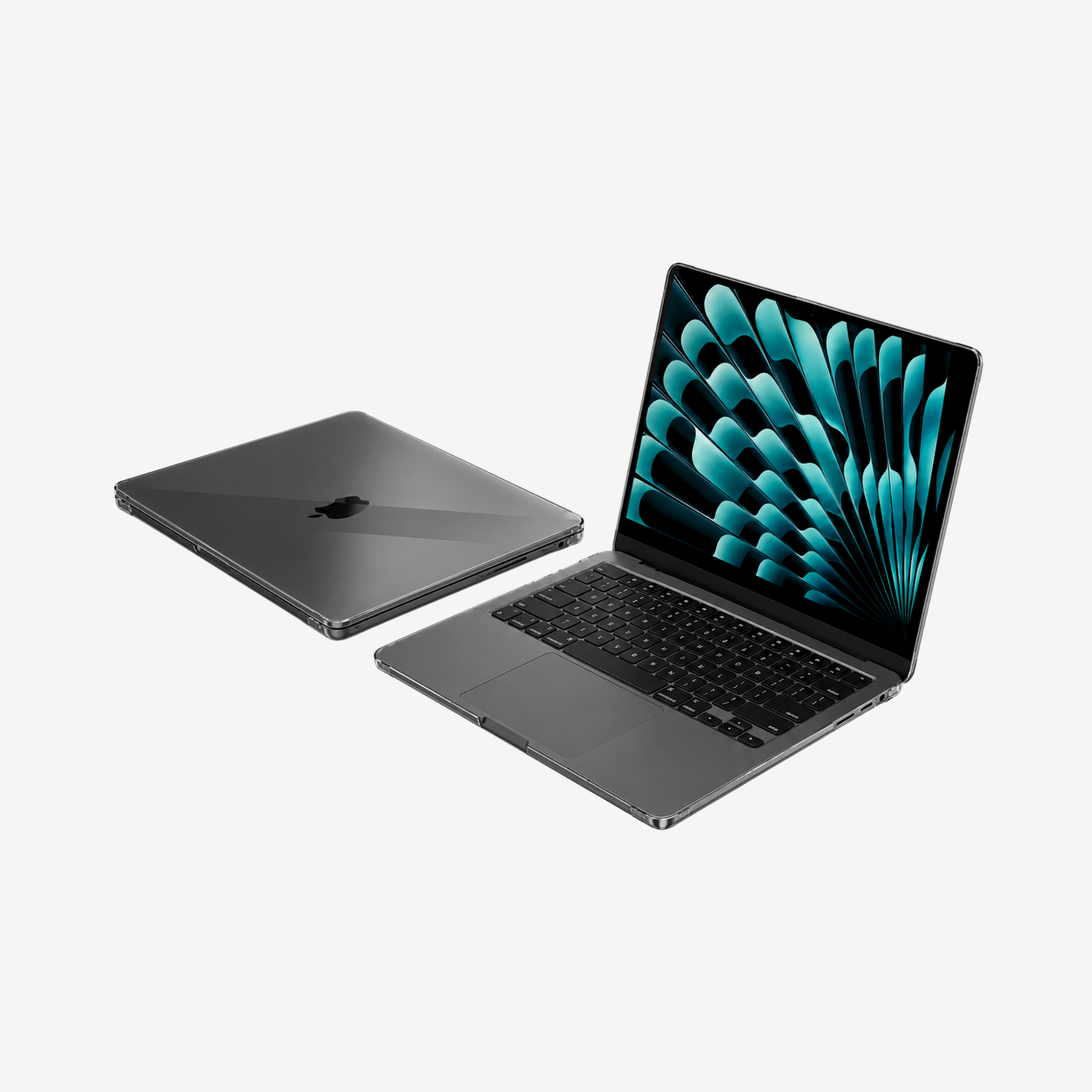 Capa HardShell Preto Cristal para MacBook Air 15 SkinCase #cor_preto cristal