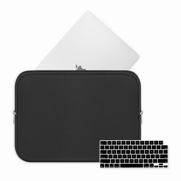Kit Capa Bag Neoprene Slim + Protetor de Teclado Preto para MacBook Air 13 SkinCase